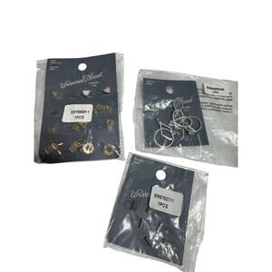 Universal Threads Mixed Metals Set Earrings 14 Pair NIP Nickel Free